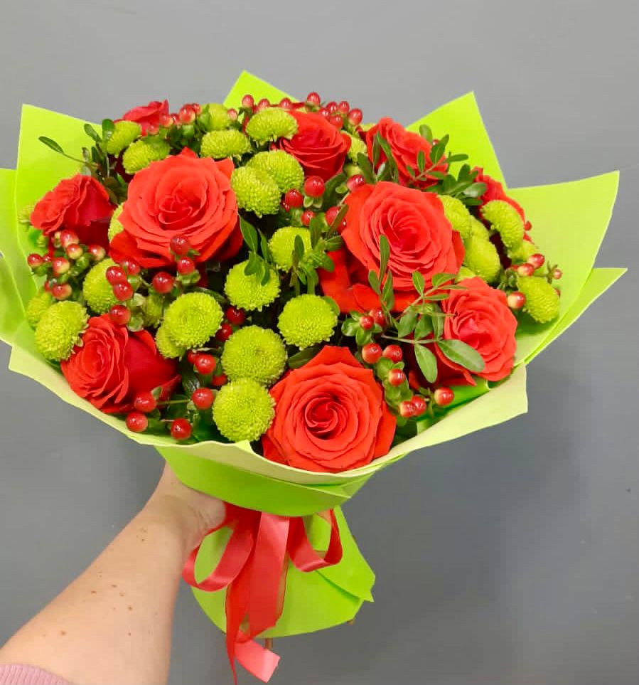 Букет цветов из: Хризантемы и Розы в городе Грязи