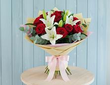 Букет цветов из:  Лилии и Розы #REPLACE_PRED# городе Грязи