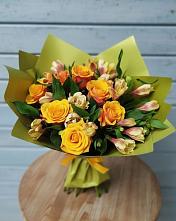 Букет цветов из:  Альстромерии и Розы #REPLACE_PRED# городе Грязи