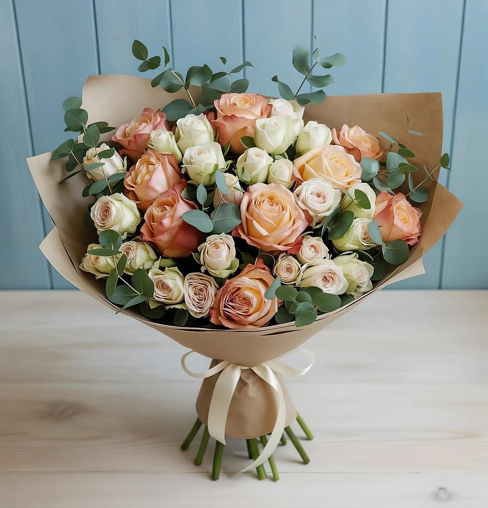 Букет цветов из: Альстромерии и Розы в городе Грязи