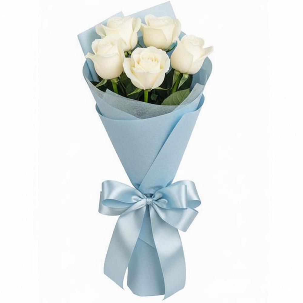 Букет 5 Белых роз Проуд в городе Грязи