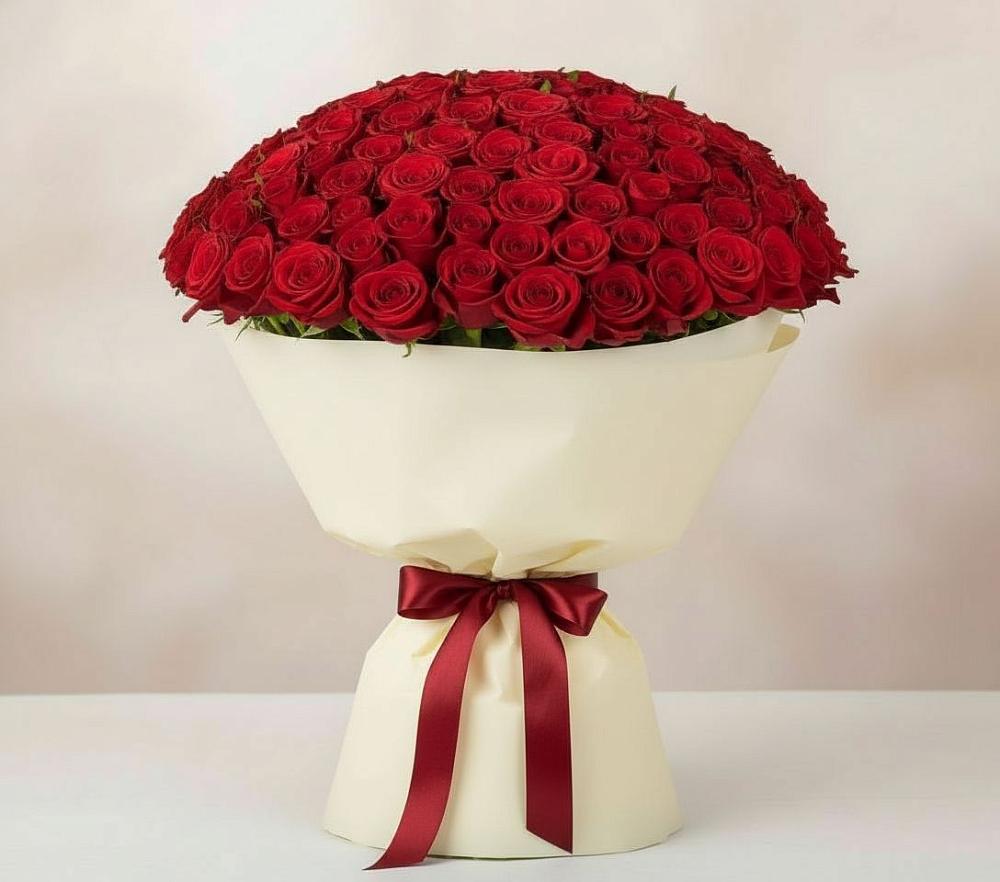 Букет 101 Красная роза Милано в городе Грязи