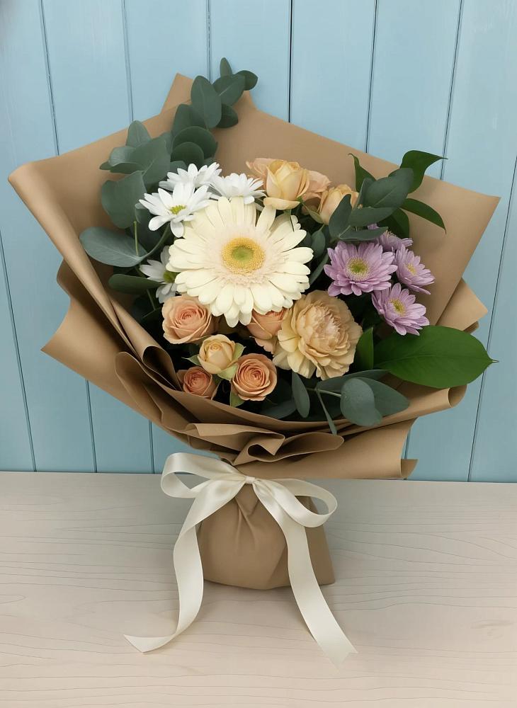 Букет цветов из: Герберы и Хризантемы в городе Грязи