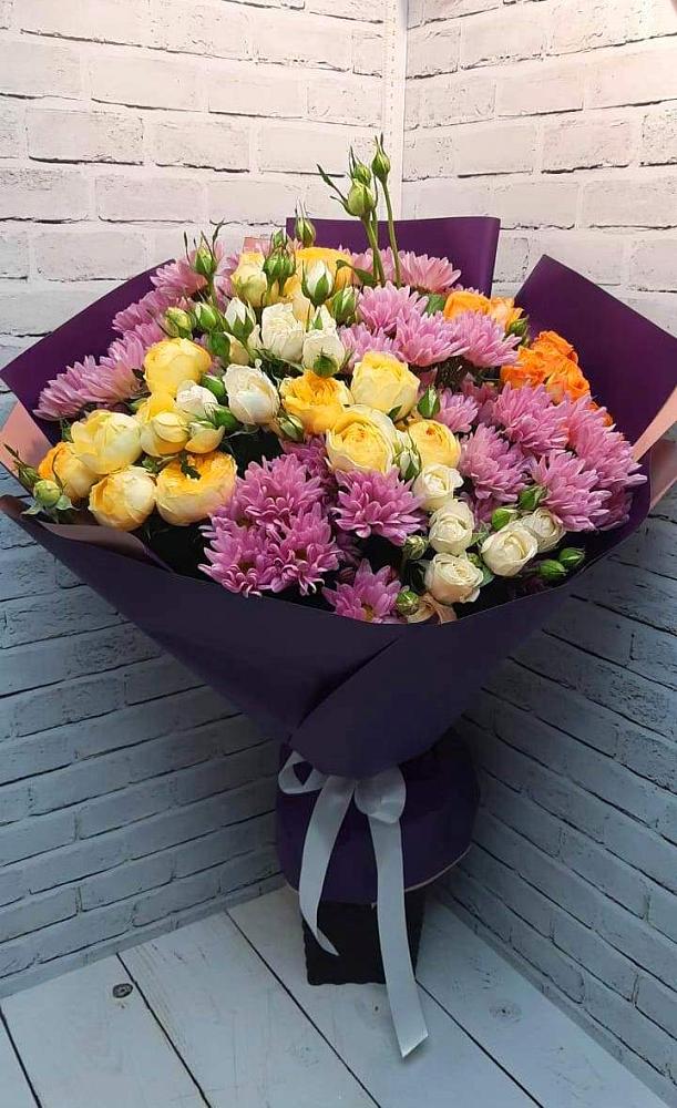 Букет цветов из: Хризантемы и Розы в городе Грязи