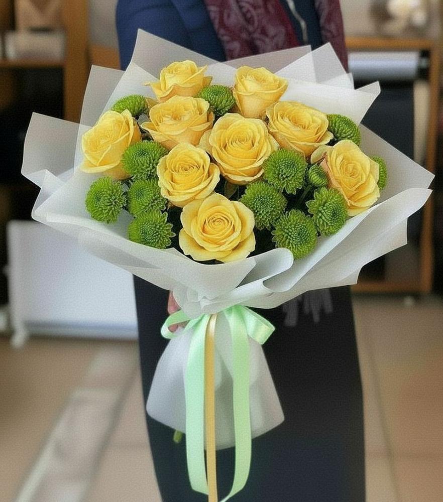 Букет цветов из: Хризантемы и Розы в городе Грязи