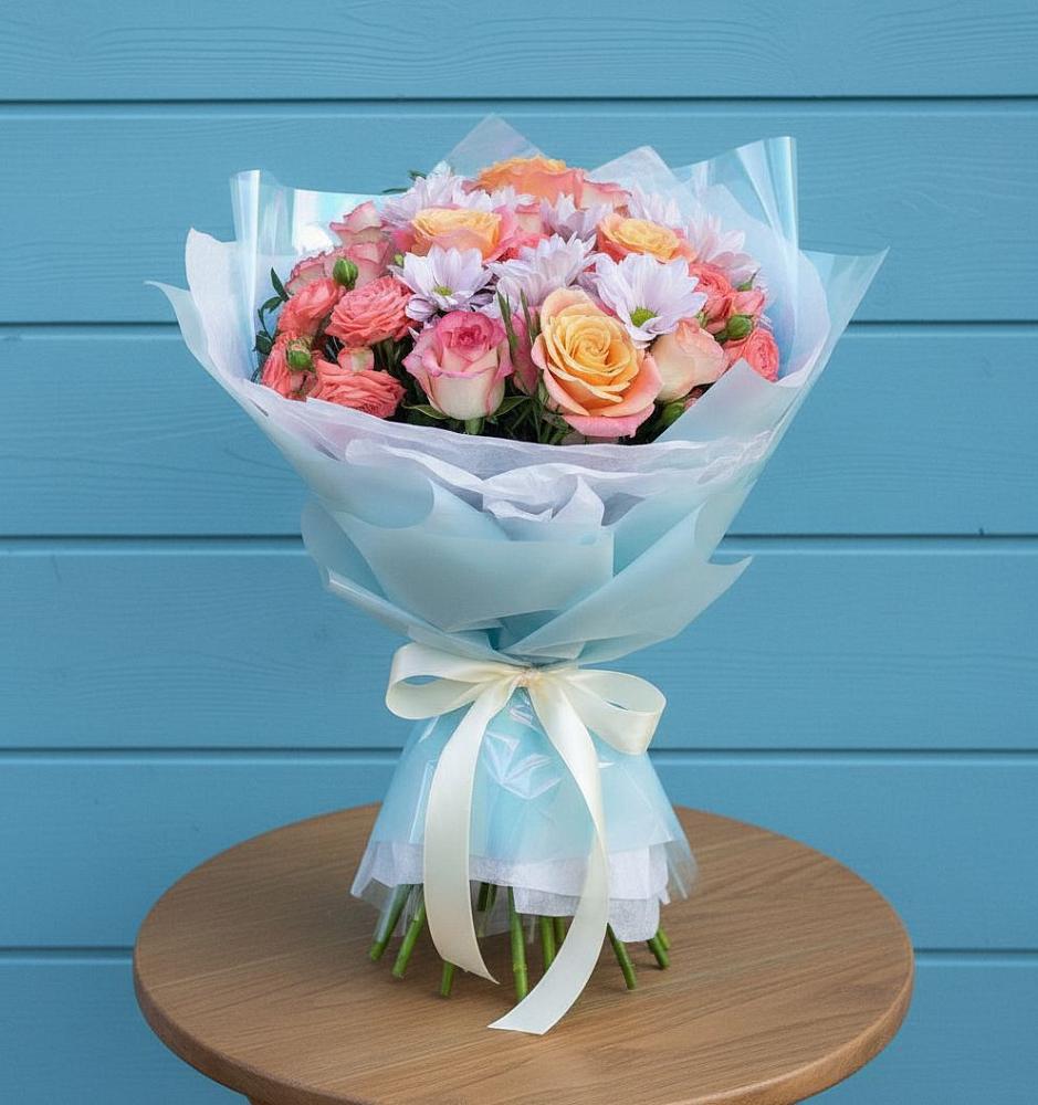 Букет цветов из: Хризантемы и Розы в городе Грязи