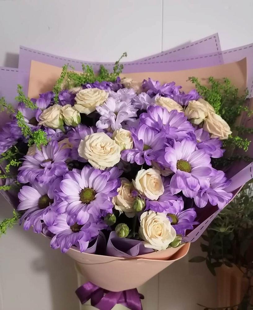 Букет цветов из: Хризантемы и Розы в городе Грязи